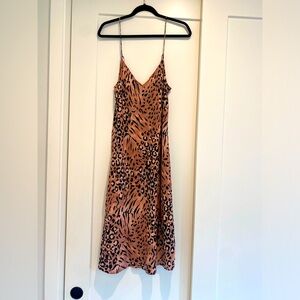 Paige Cicely Silk Faded Leopard Print Dress Size Small